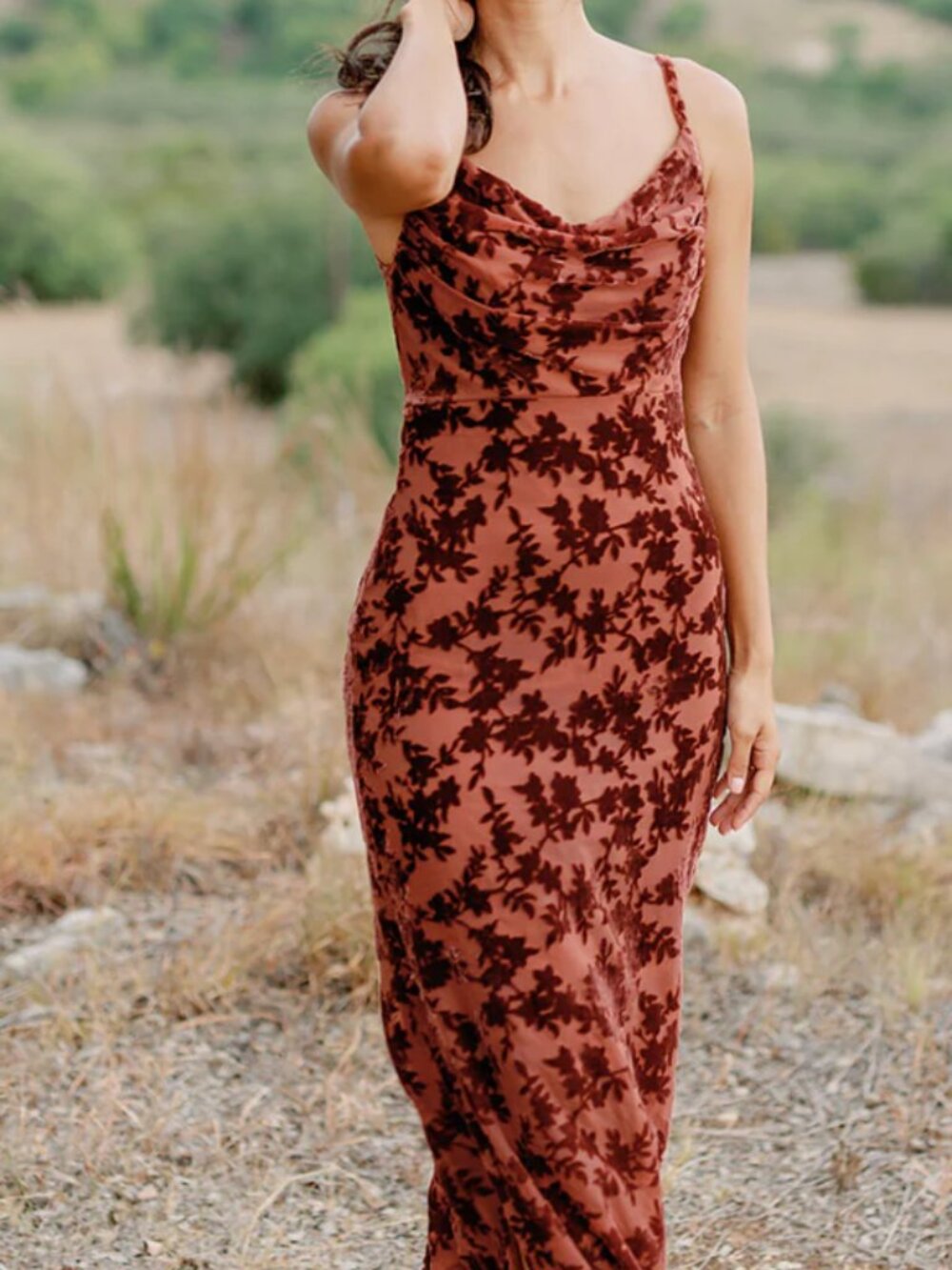 Revelry Skye Floral Burnout Velvet Dress- 4